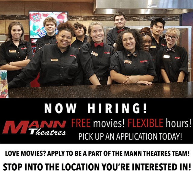 Now hiring at Mann Theatres